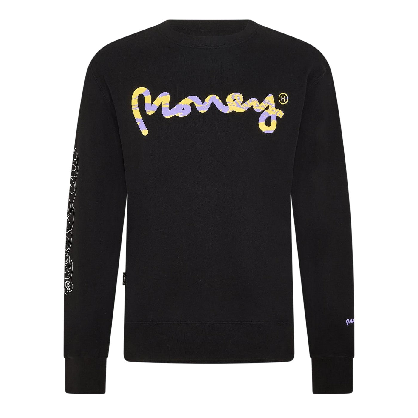 Black - Front - Money Unisex Adult Camo Logo Cotton Blend Sweatshirt