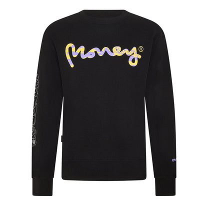 Black - Front - Money Unisex Adult Camo Logo Cotton Blend Sweatshirt