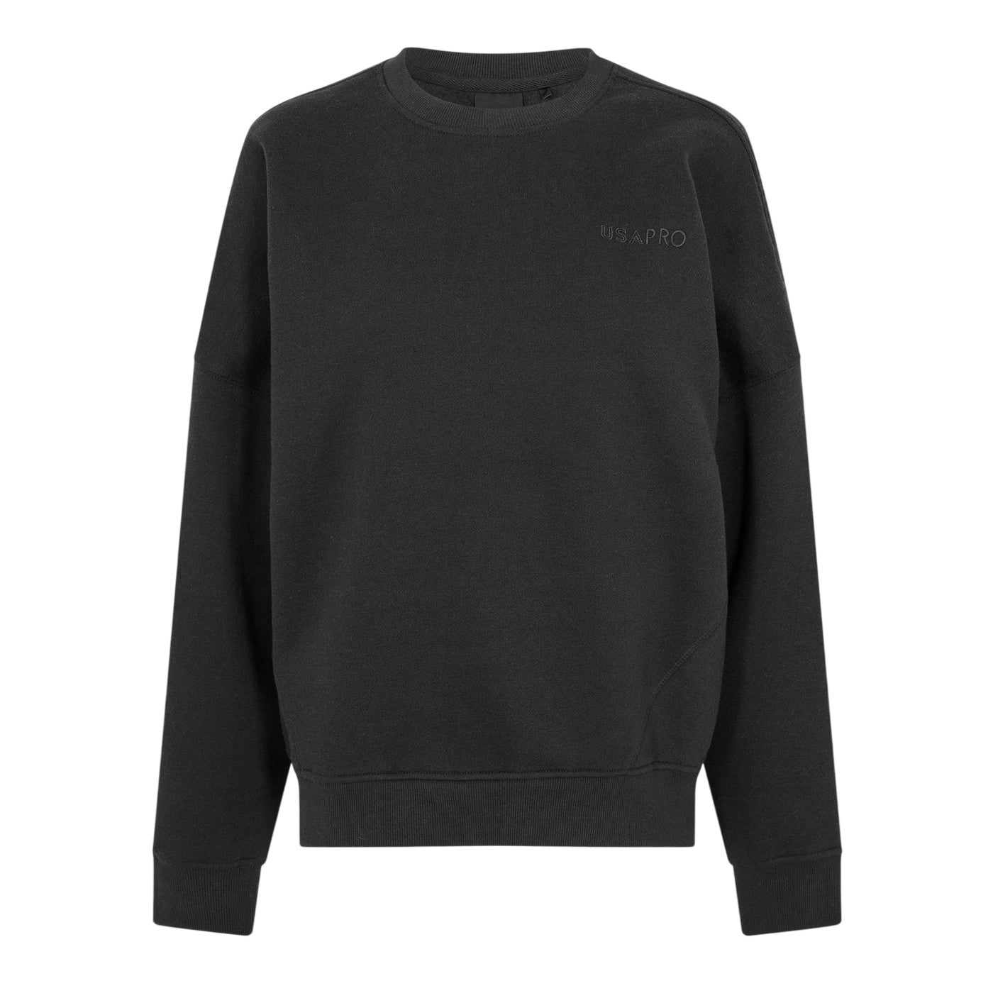 Black - Front - USA Pro Womens-Ladies Classic Sweatshirt