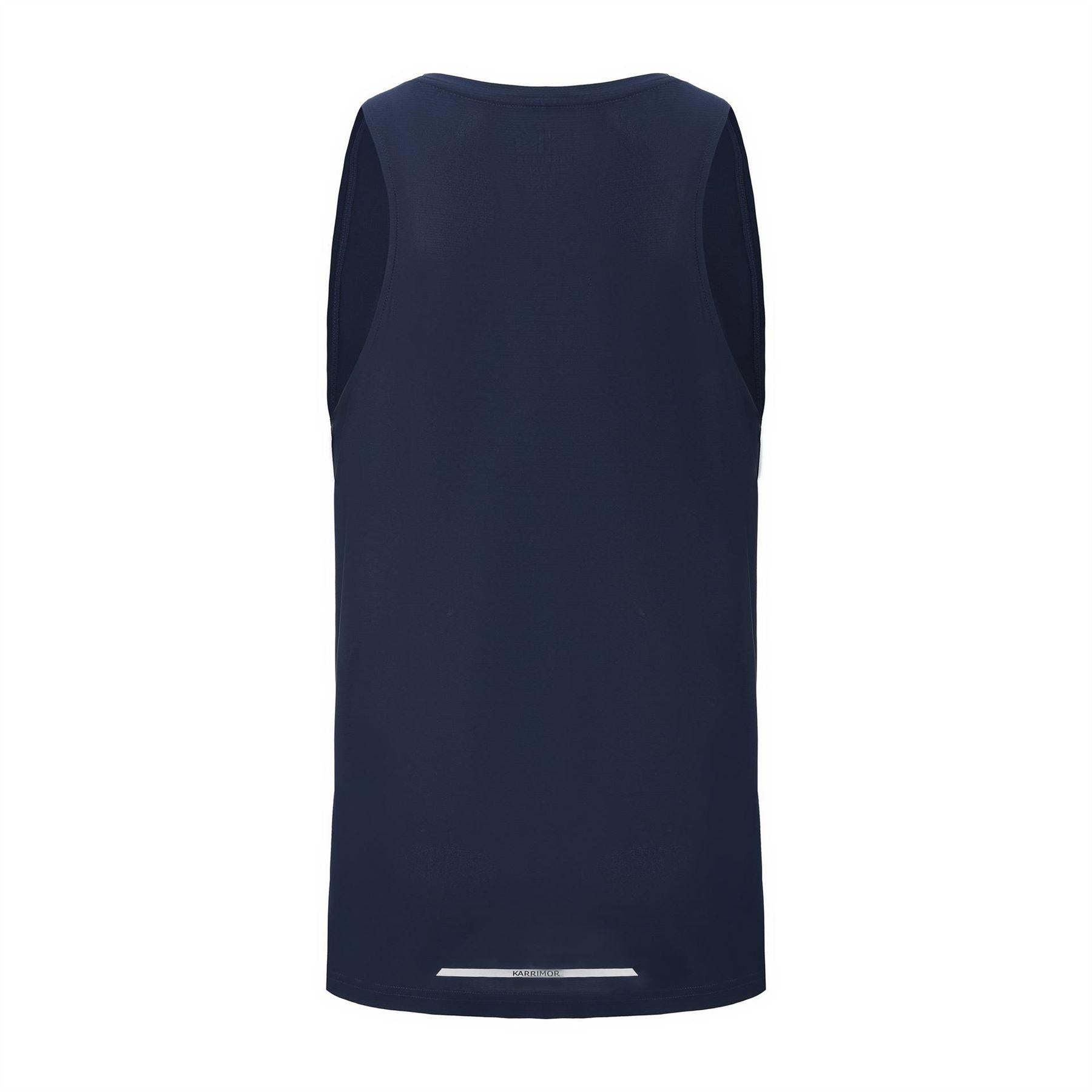 Navy - Back - Karrimor Mens Logo Running Vest Top