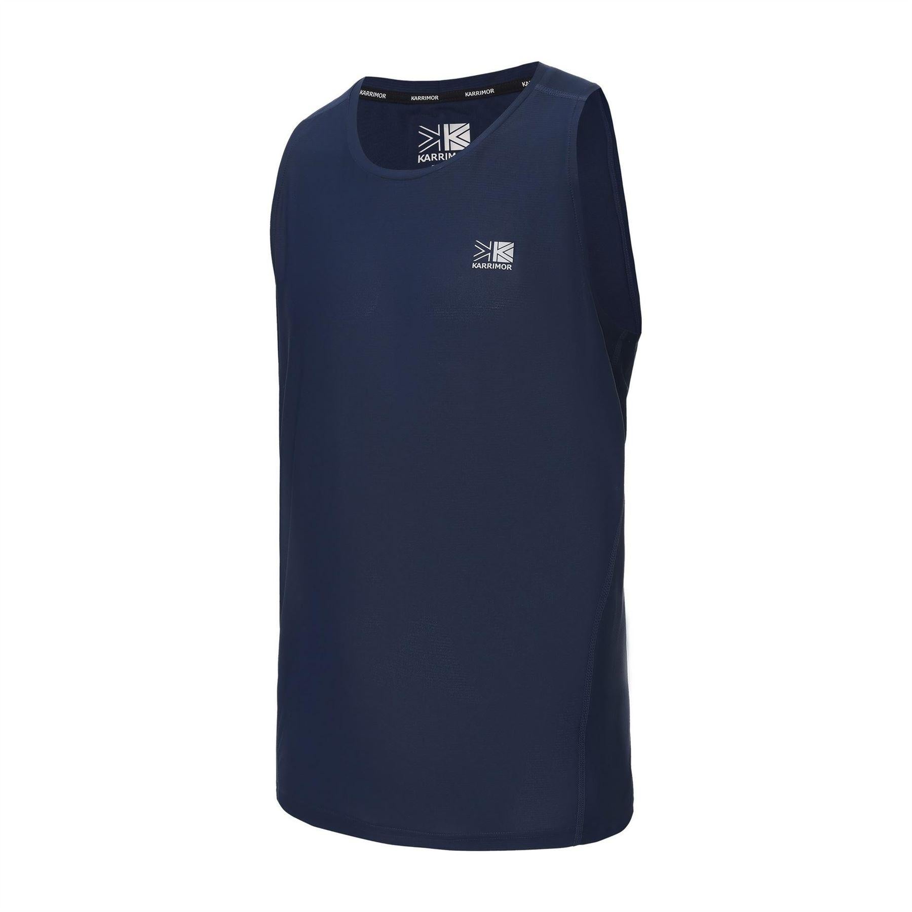 Navy - Side - Karrimor Mens Logo Running Vest Top
