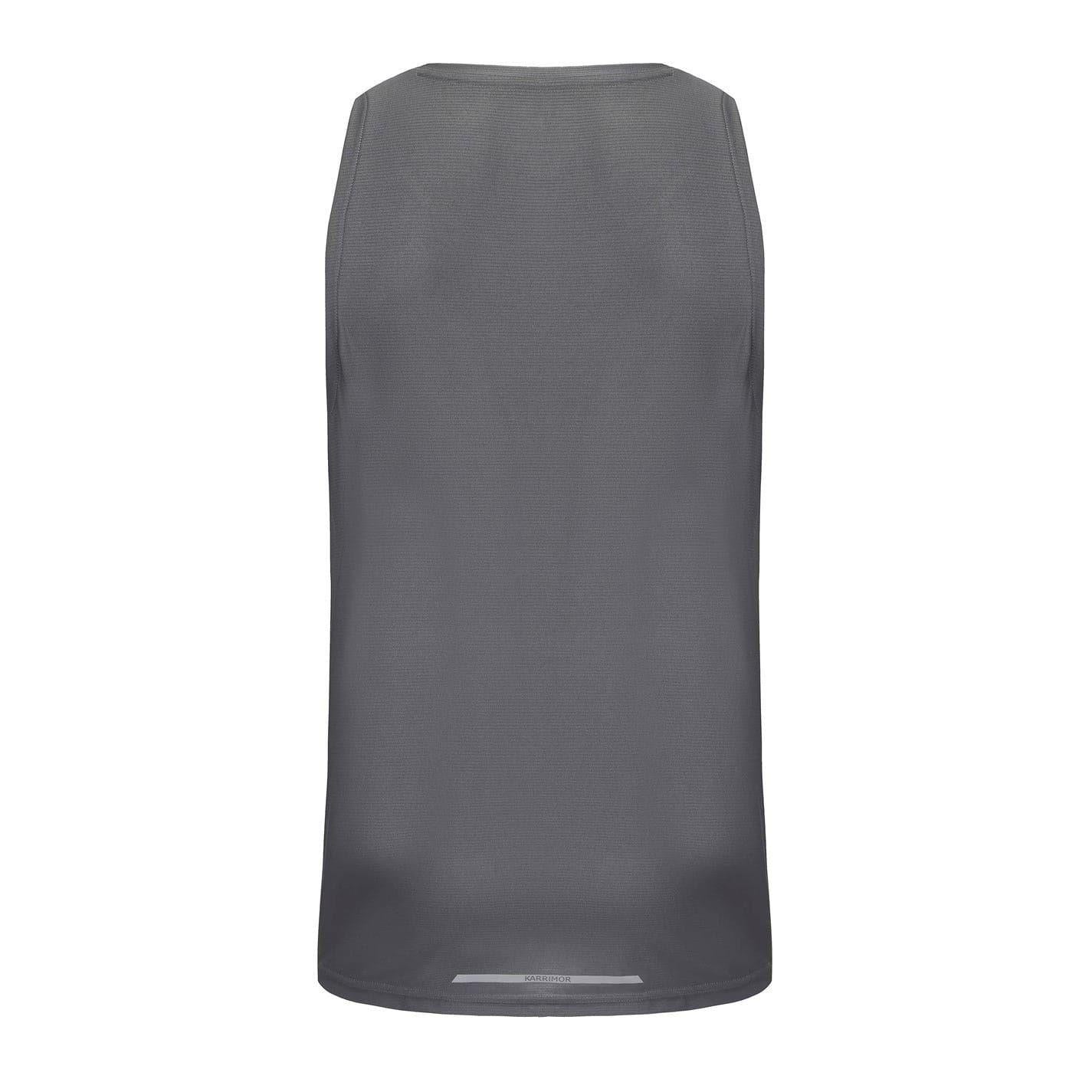 Charcoal - Back - Karrimor Mens Logo Running Vest Top