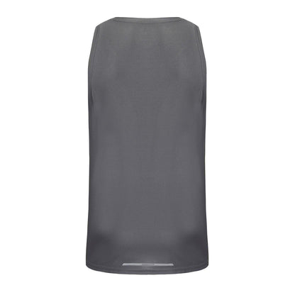 Charcoal - Back - Karrimor Mens Logo Running Vest Top