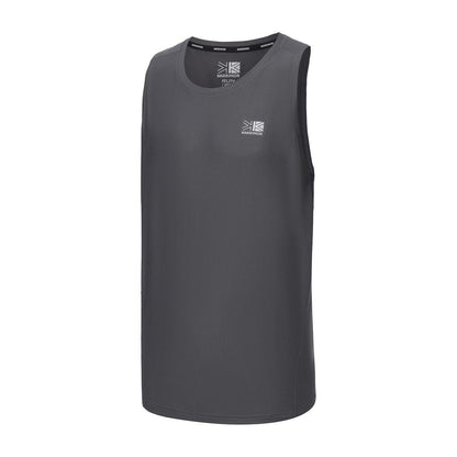 Charcoal - Side - Karrimor Mens Logo Running Vest Top