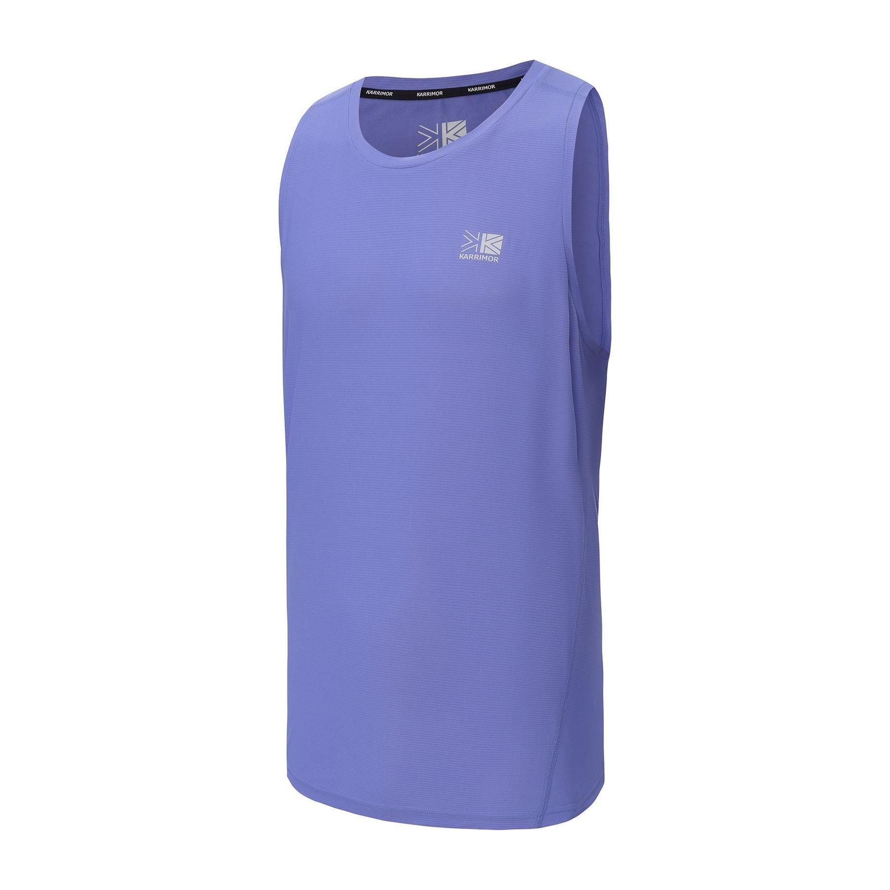 Bold Blue - Side - Karrimor Mens Logo Running Vest Top