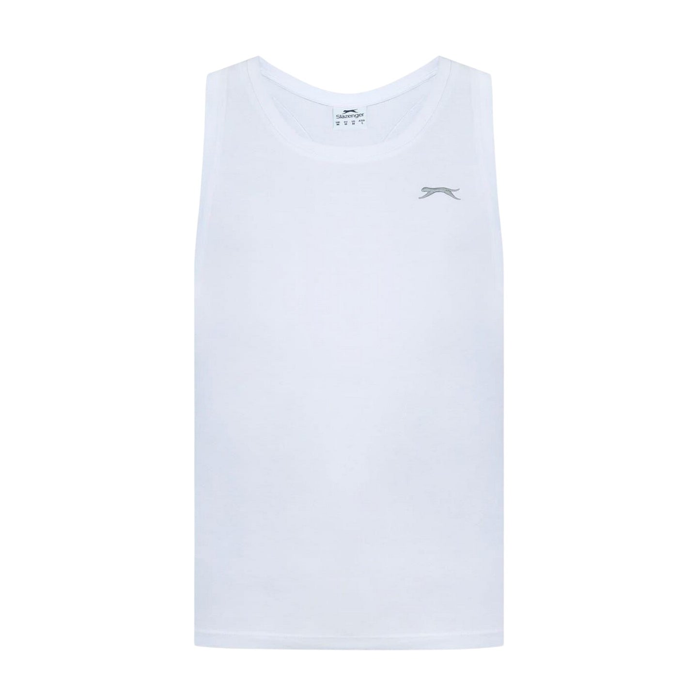 White - Front - Slazenger Mens Cotton Sleeveless Vest Top