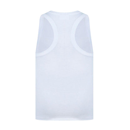 White - Back - Slazenger Mens Cotton Sleeveless Vest Top