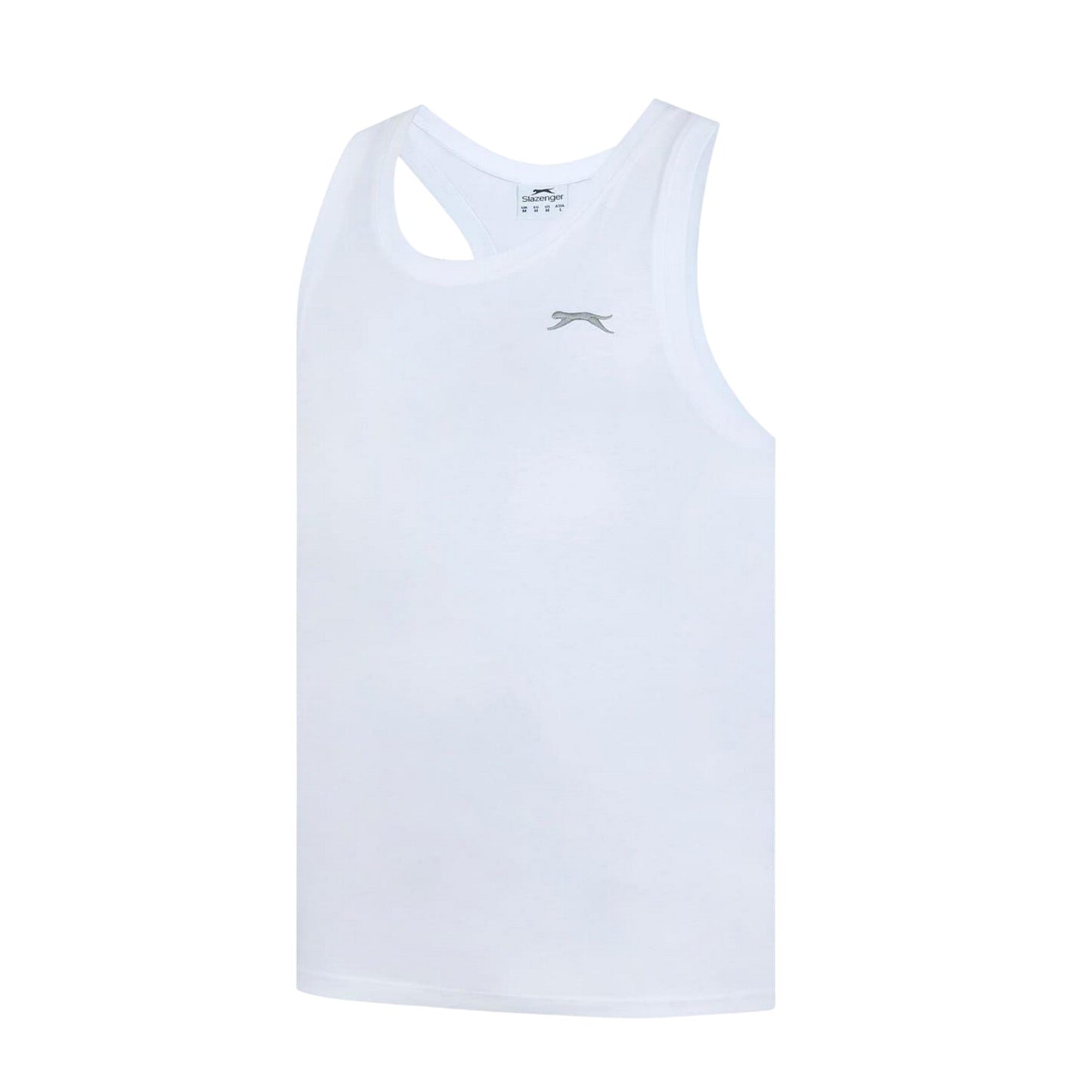 White - Side - Slazenger Mens Cotton Sleeveless Vest Top