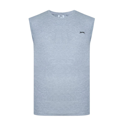 Grey Marl - Front - Slazenger Mens Cotton Sleeveless Vest Top