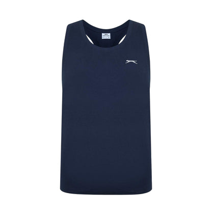 Navy - Front - Slazenger Mens Cotton Sleeveless Vest Top
