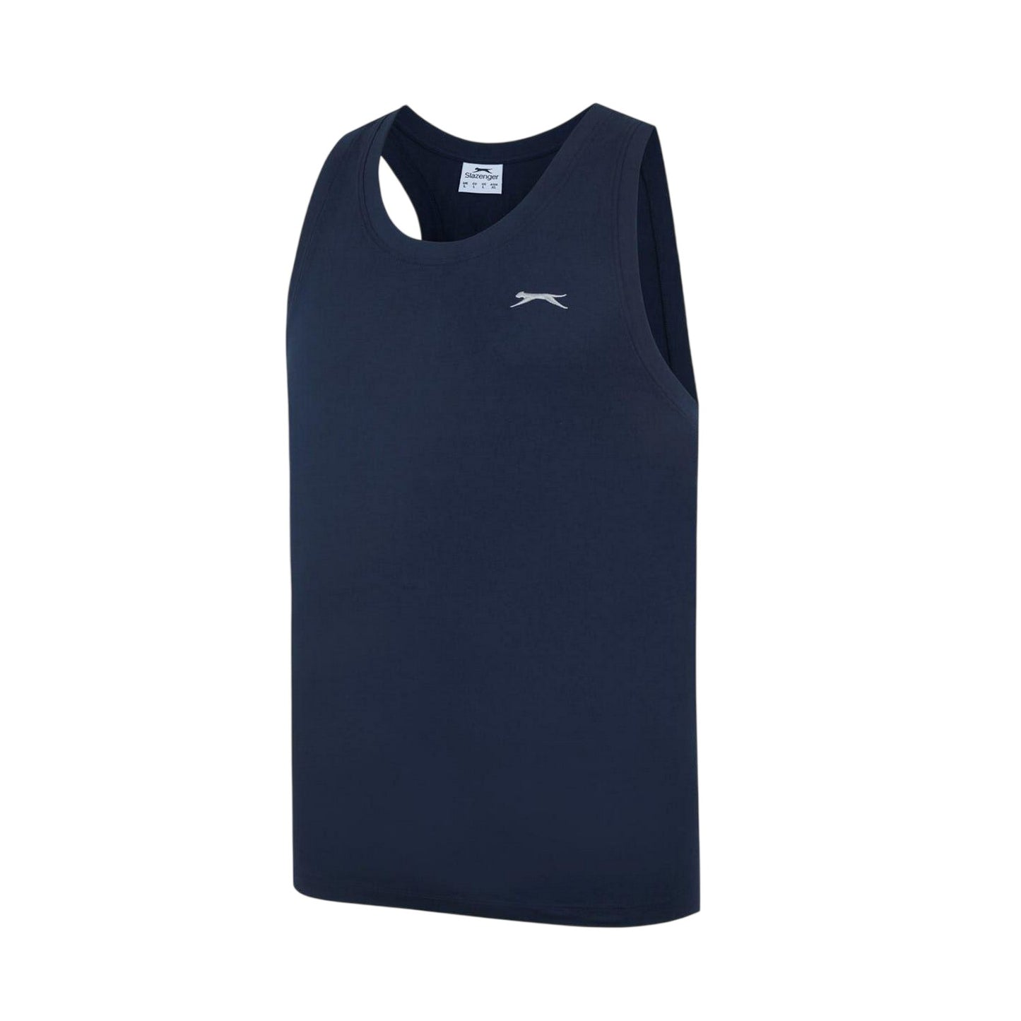 Navy - Side - Slazenger Mens Cotton Sleeveless Vest Top