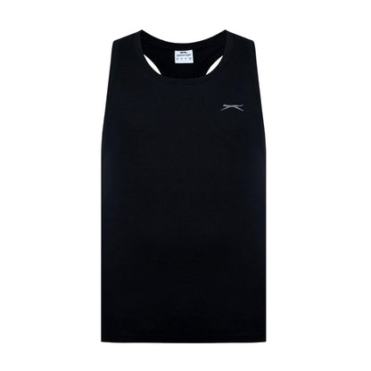 Black - Front - Slazenger Mens Cotton Sleeveless Vest Top