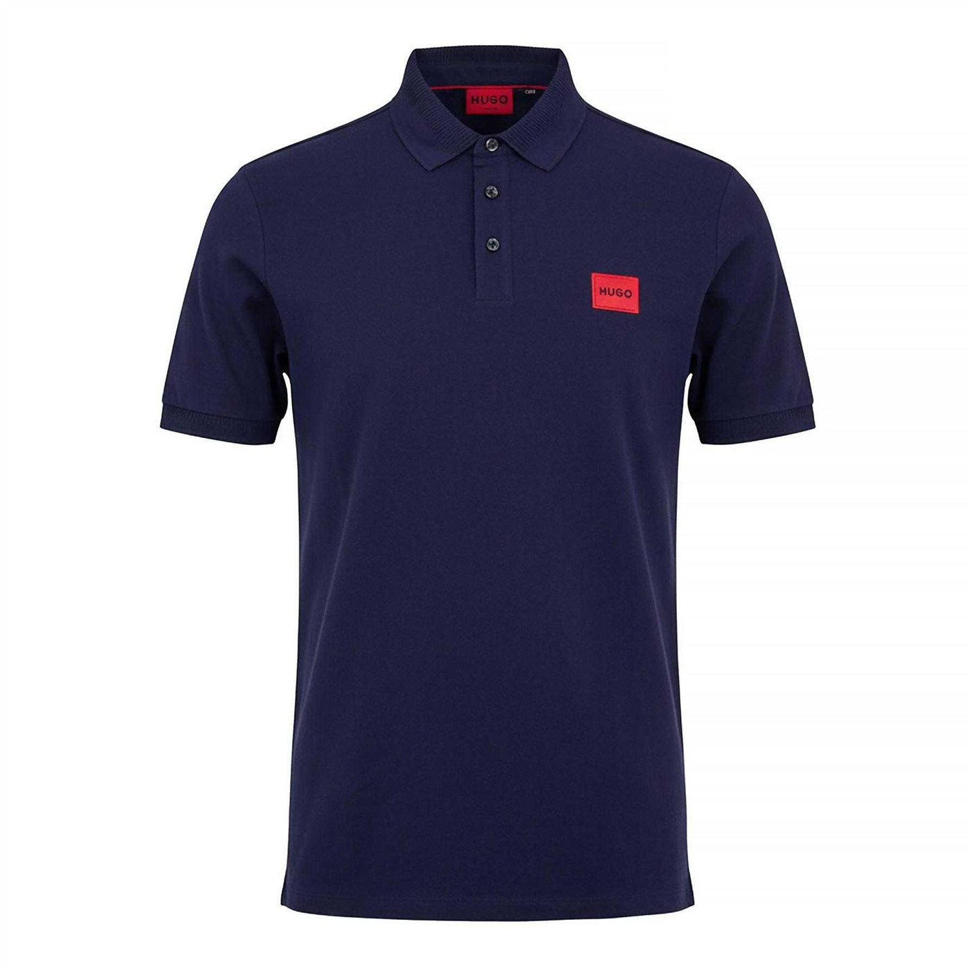 Navy - Front - Hugo Mens Dereso Short-Sleeved Polo Shirt