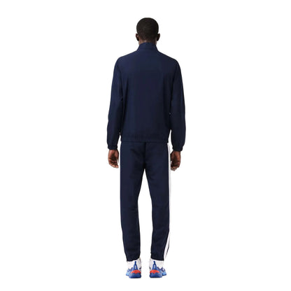 Navy-White - Back - Lacoste Mens Sportsuit Tennis Tracksuit