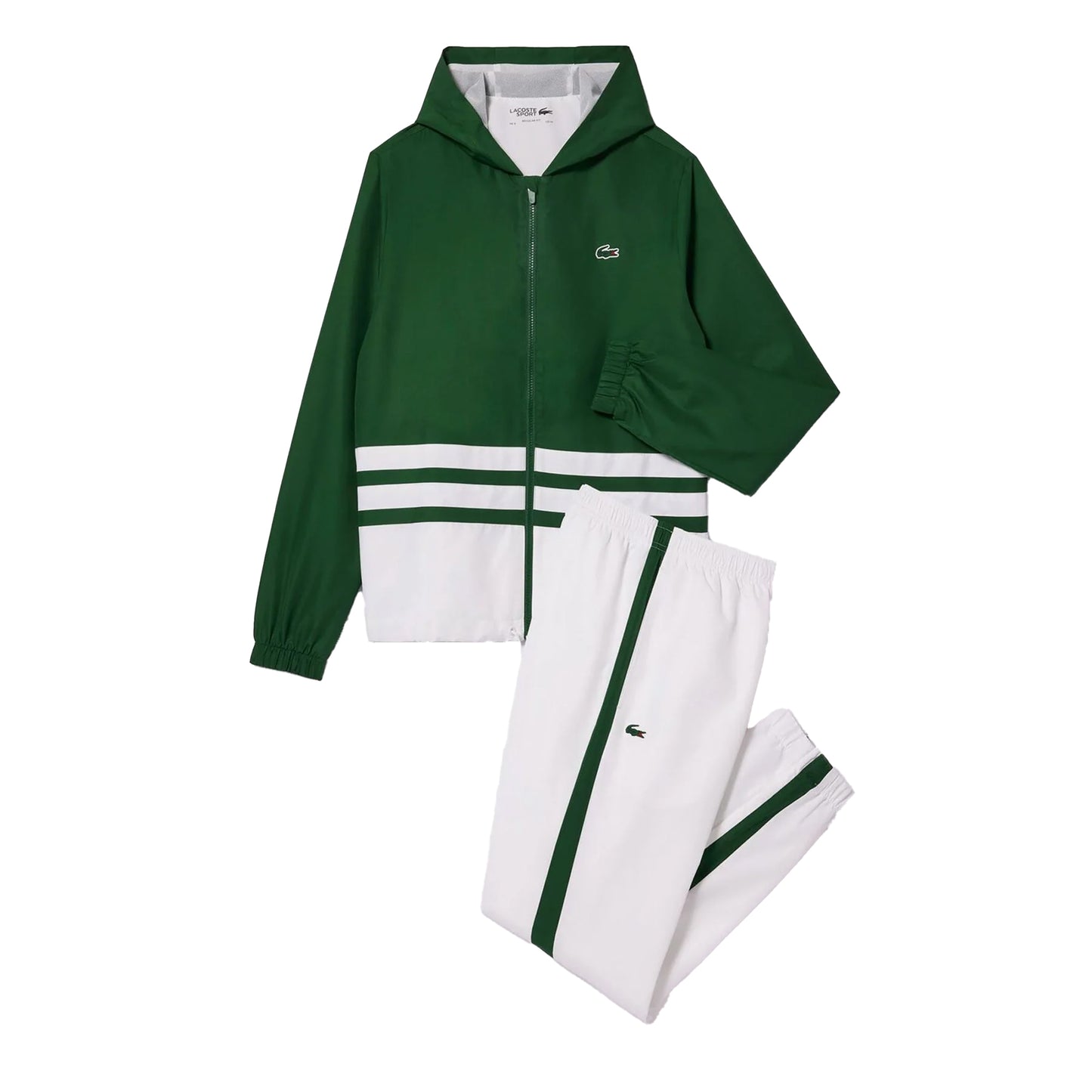 Green-White - Front - Lacoste Mens Sportsuit Tennis Tracksuit