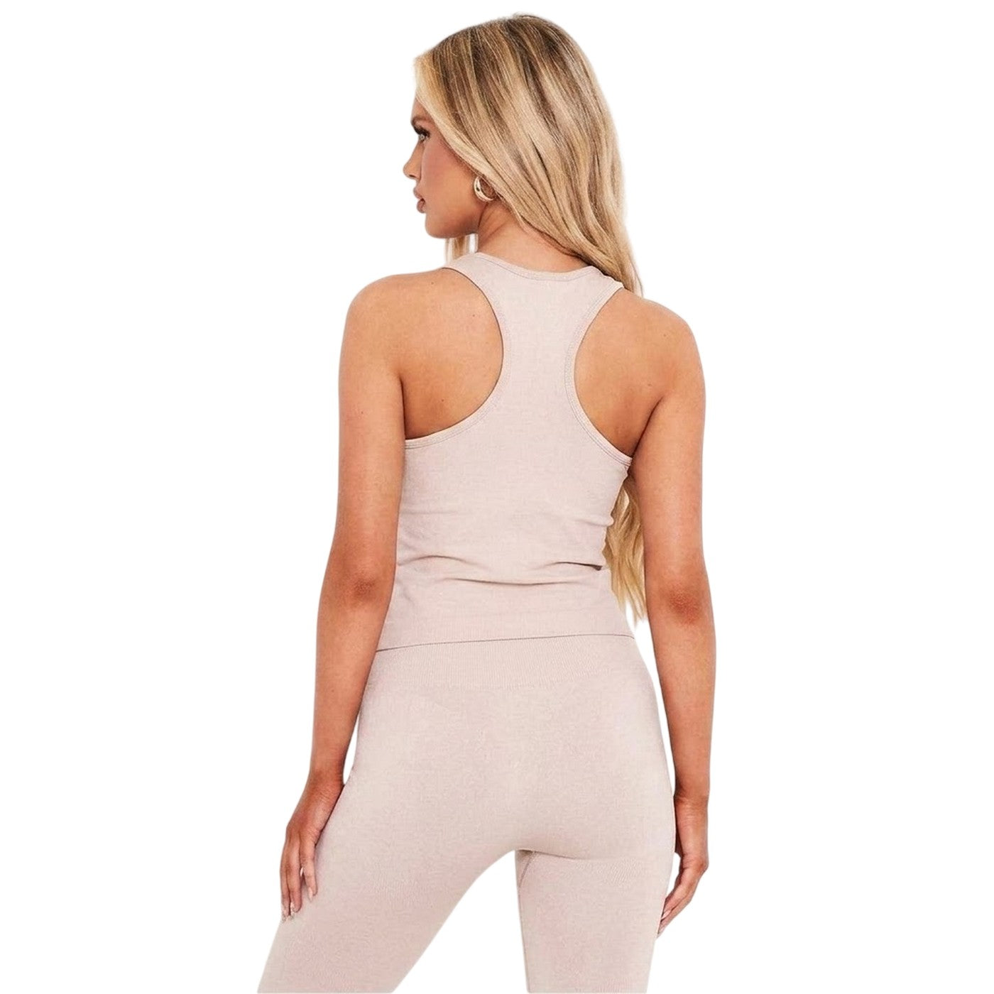 Mocha - Back - Missy Empire Womens-Ladies Racerback Seamless Vest Top