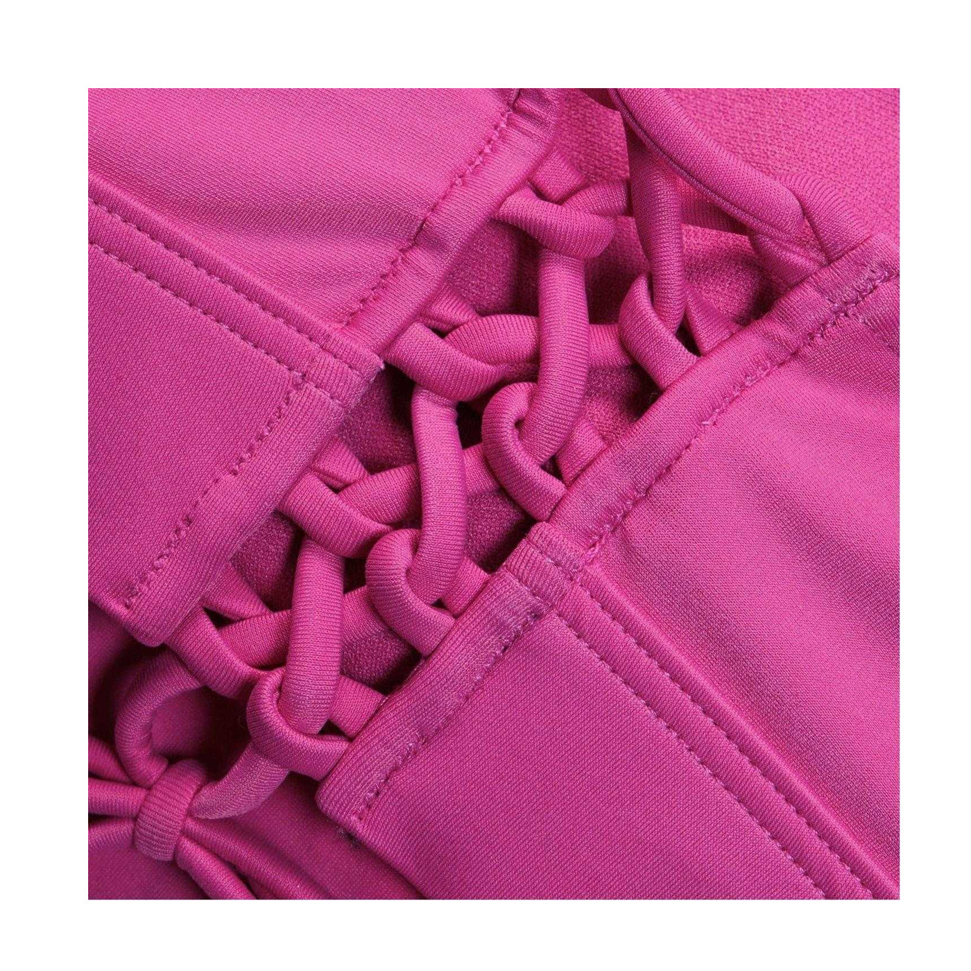 Pink - Side - Speedo Womens-Ladies Keyhole Tie Back Bikini Top