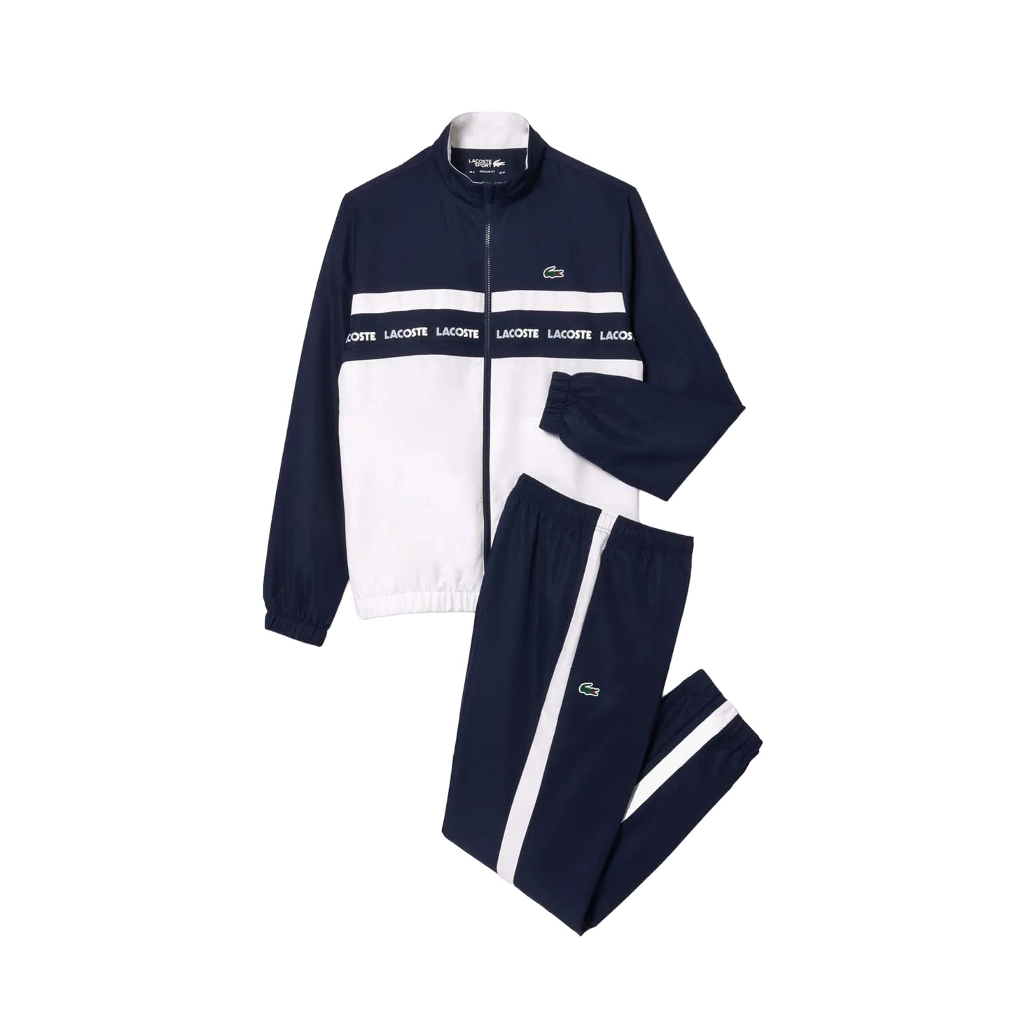Navy-White - Front - Lacoste Mens Sportsuit Tennis Tracksuit