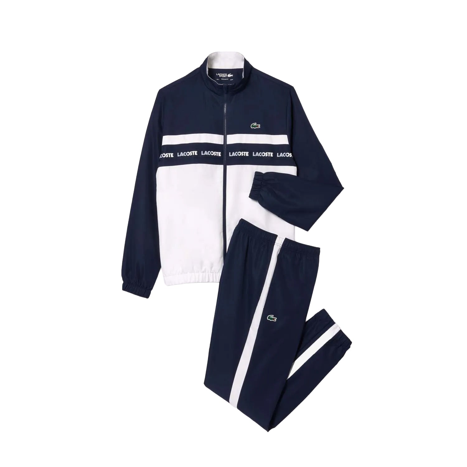 Navy-White - Front - Lacoste Mens Sportsuit Tennis Tracksuit