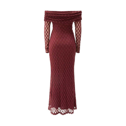 Deep Plum - Back - Bardot Womens-Ladies Adoni Off Shoulder Maxi Dress