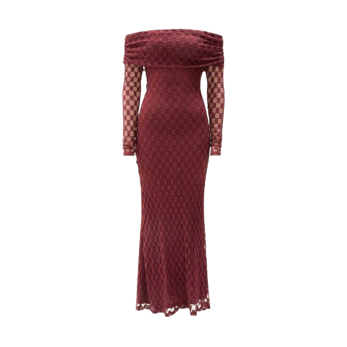 Deep Plum - Front - Bardot Womens-Ladies Adoni Off Shoulder Maxi Dress