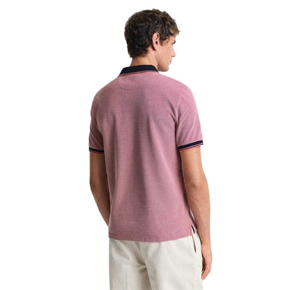 Red - Back - Gant Mens Oxford Short-Sleeved Polo Shirt
