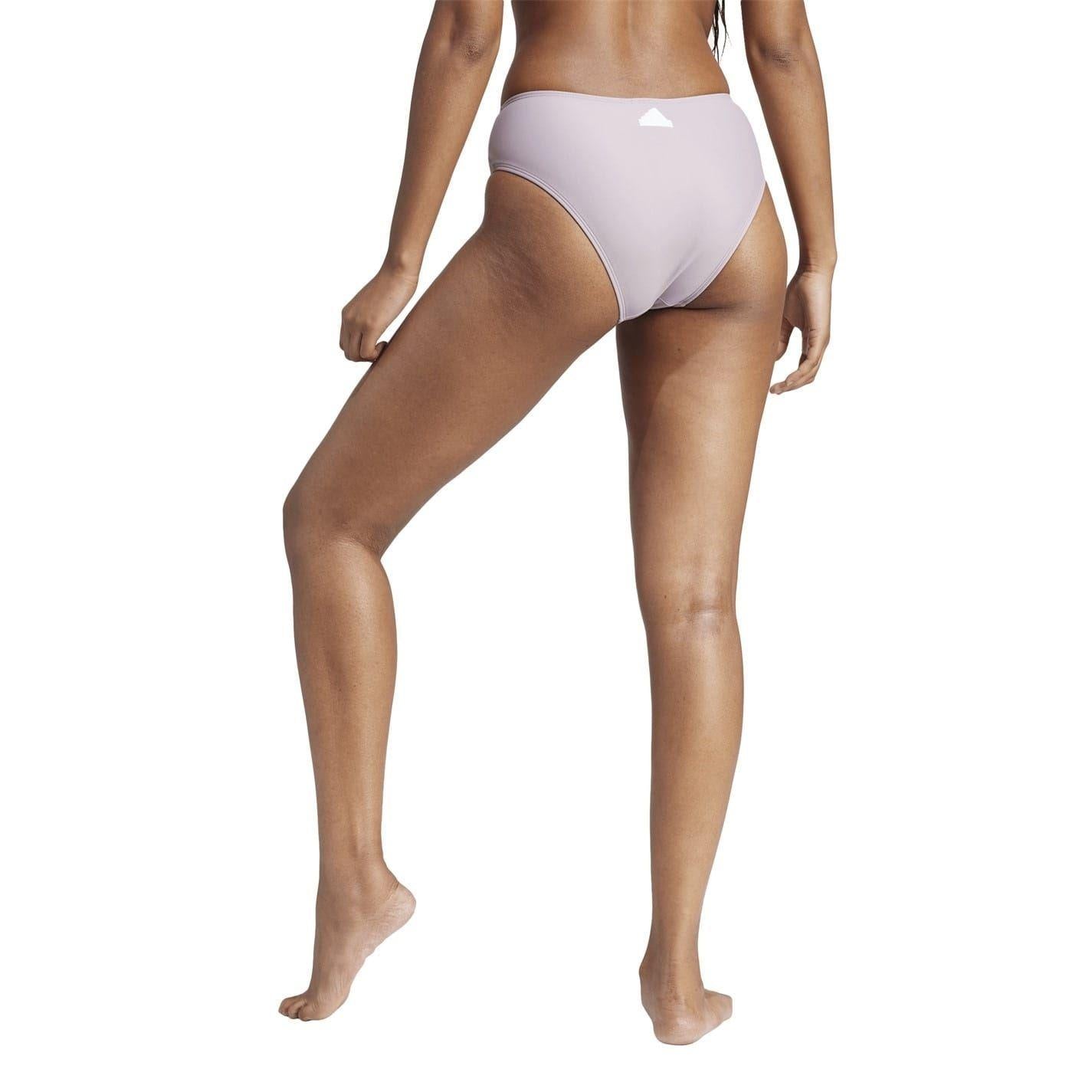 Purple - Back - Adidas Womens-Ladies Icons High Waist Bikini Bottoms