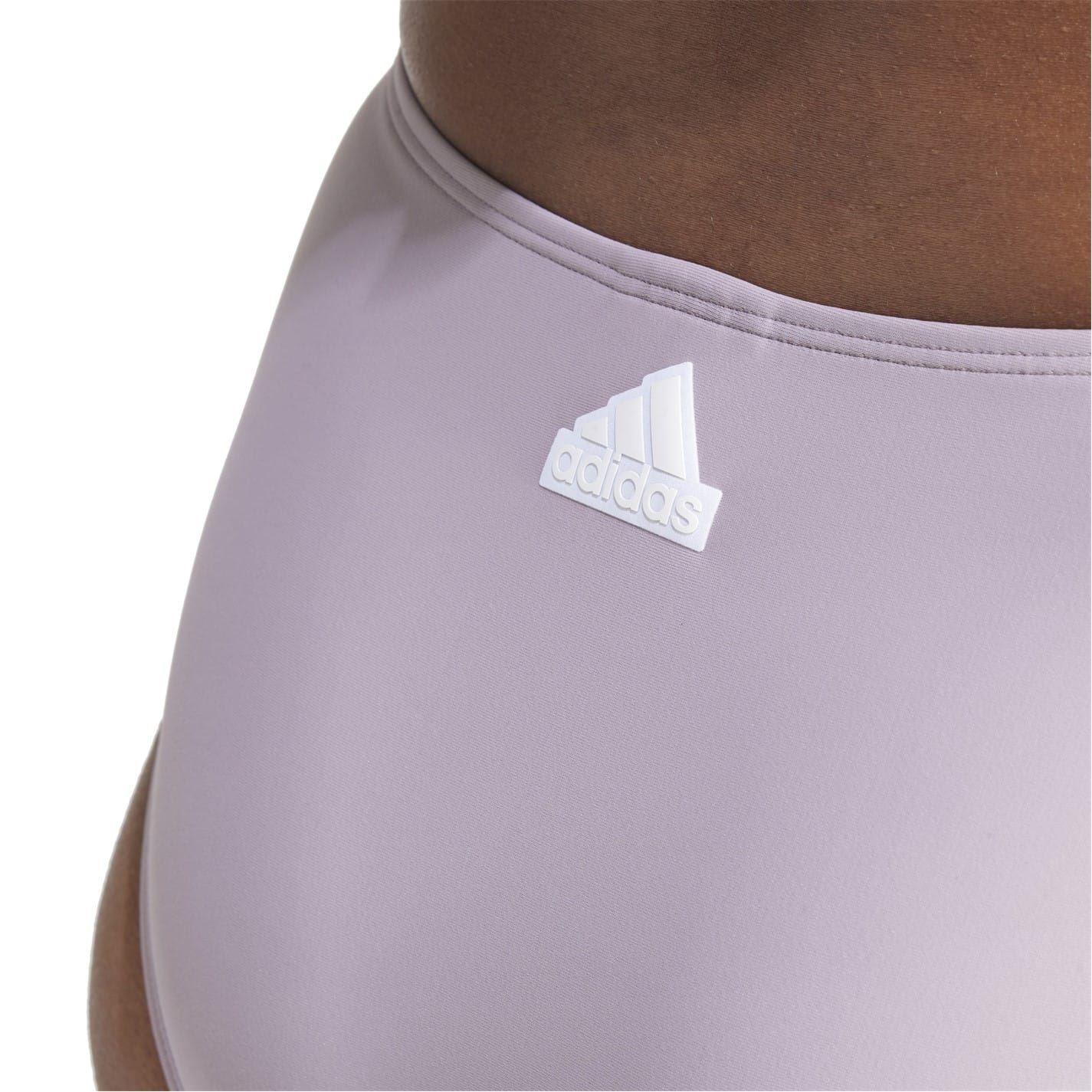 Purple - Side - Adidas Womens-Ladies Icons High Waist Bikini Bottoms