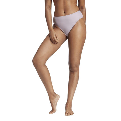 Purple - Pack Shot - Adidas Womens-Ladies Icons High Waist Bikini Bottoms