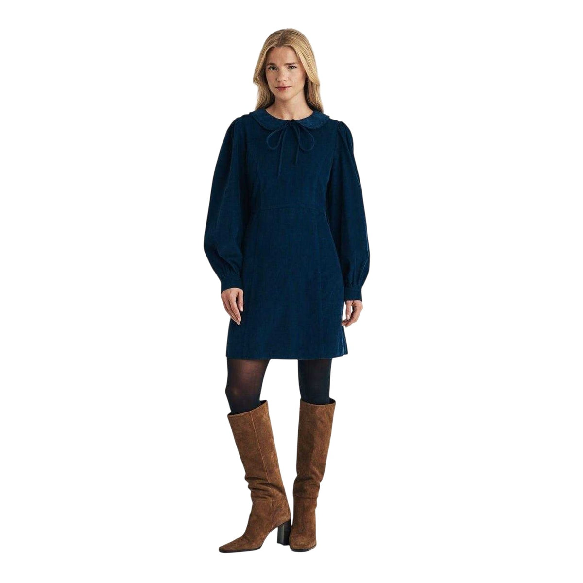 Blue - Lifestyle - Nobody's Child Womens-Ladies Linden Corduroy Puff Sleeve Mini Dress