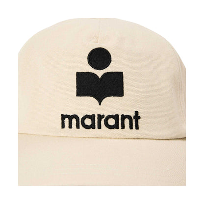 Ecru - Side - Isabel Marant Womens-Ladies Tyron Contrast Logo Cotton Cap