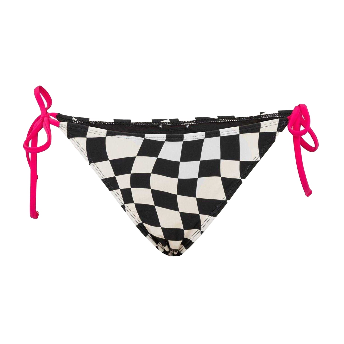 Black-White - Front - SoulCal Womens-Ladies Checkerboard Side Tie Bikini Bottoms