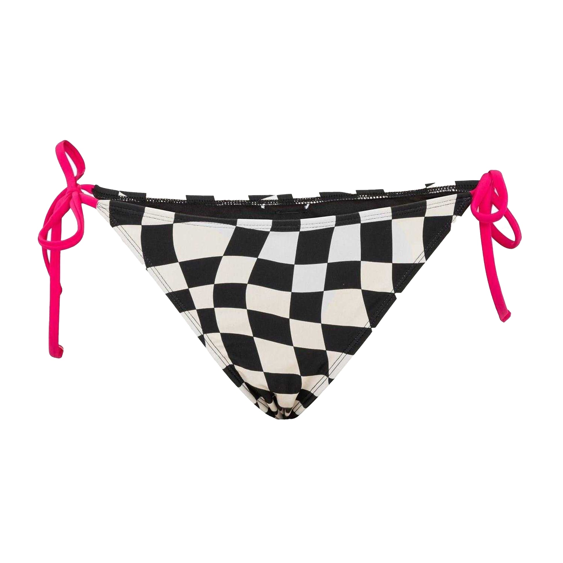 Black-White - Front - SoulCal Womens-Ladies Checkerboard Side Tie Bikini Bottoms