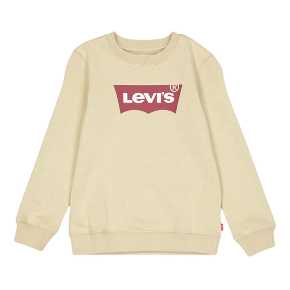 White-Red - Front - Levis Childrens-Kids Batwing Logo Crew Neck Sweatshirt