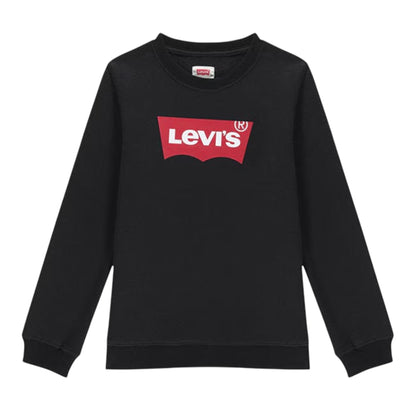 Black-Red - Front - Levis Childrens-Kids Batwing Logo Crew Neck Sweatshirt