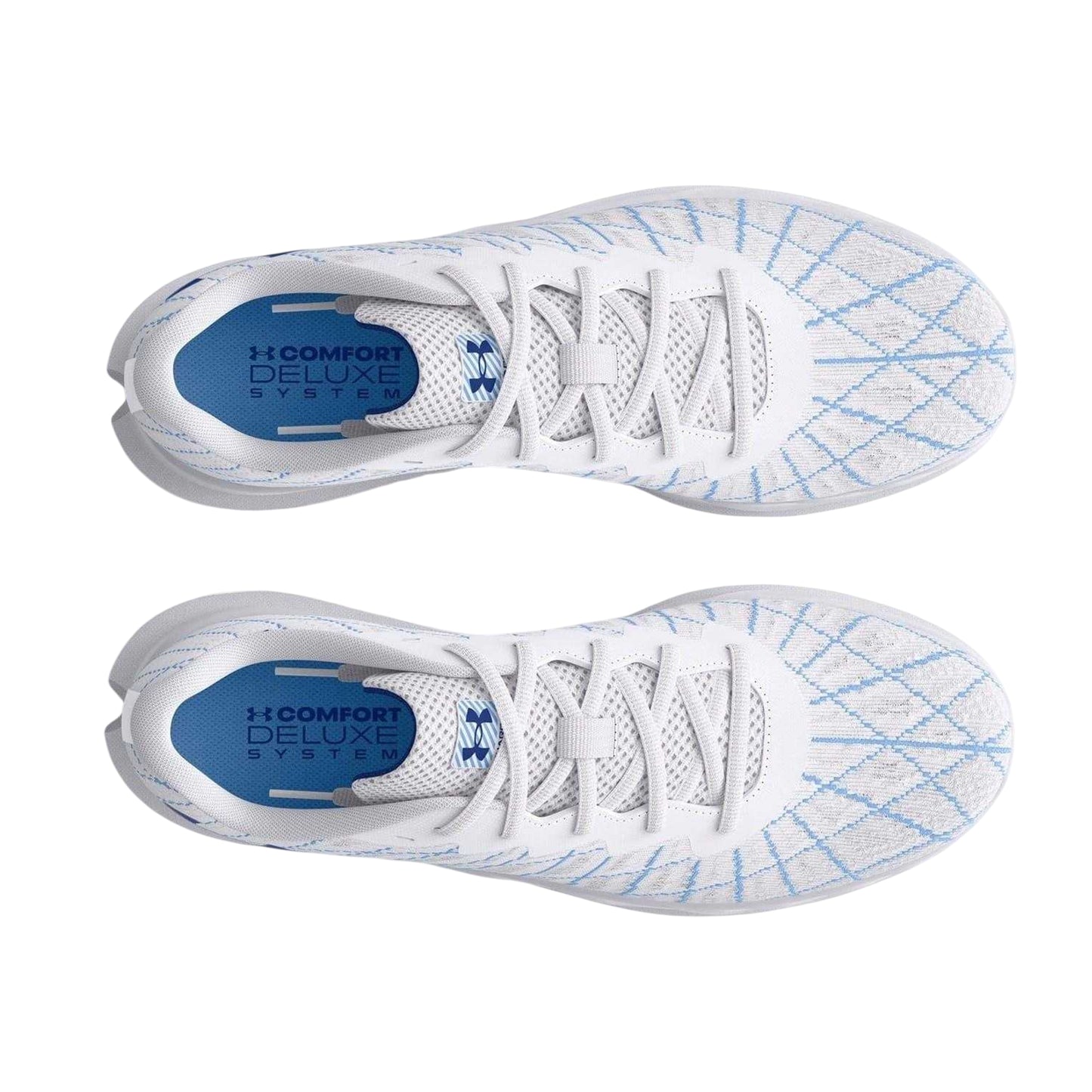 White - Side - Under Armour Womens-Ladies Charged Breeze 2 Running Shoes