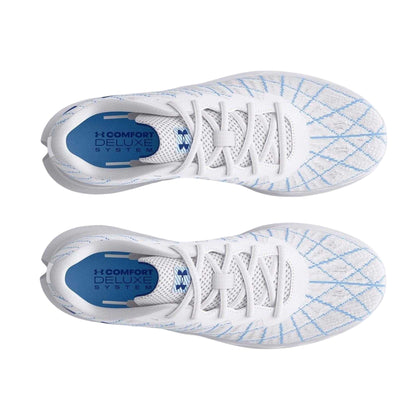 White - Side - Under Armour Womens-Ladies Charged Breeze 2 Running Shoes