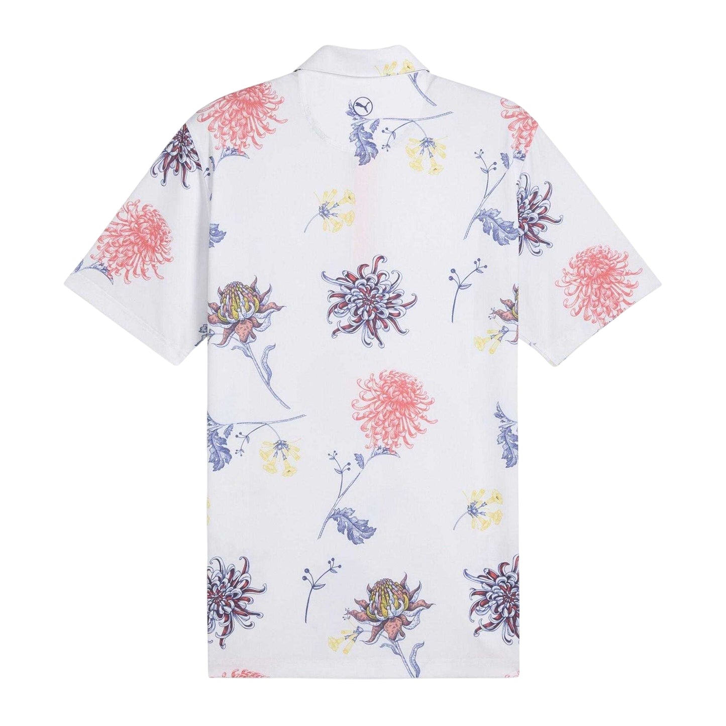 White-Peach - Back - Puma Mens Dahlia Performance Short-Sleeved Polo Shirt