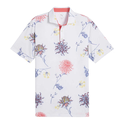 White-Peach - Front - Puma Mens Dahlia Performance Short-Sleeved Polo Shirt