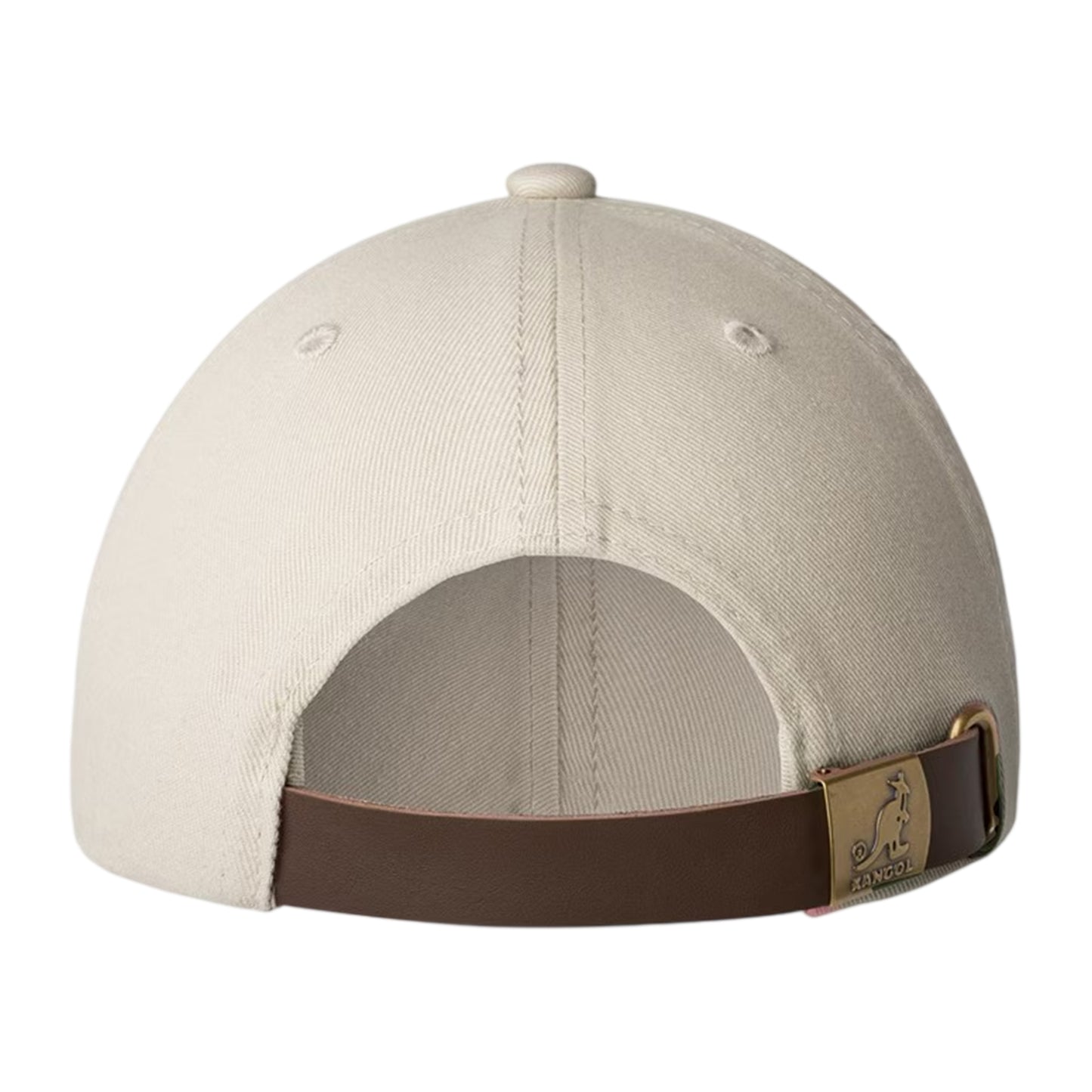 Beige - Back - Kangol Leather Backstrap Baseball Cap