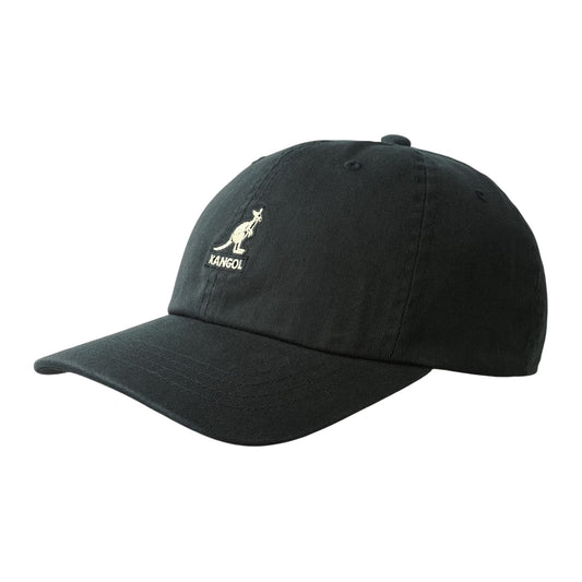 Black - Front - Kangol Leather Backstrap Baseball Cap
