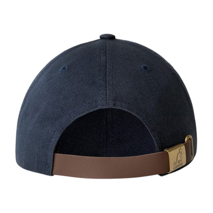 Navy - Back - Kangol Leather Backstrap Baseball Cap