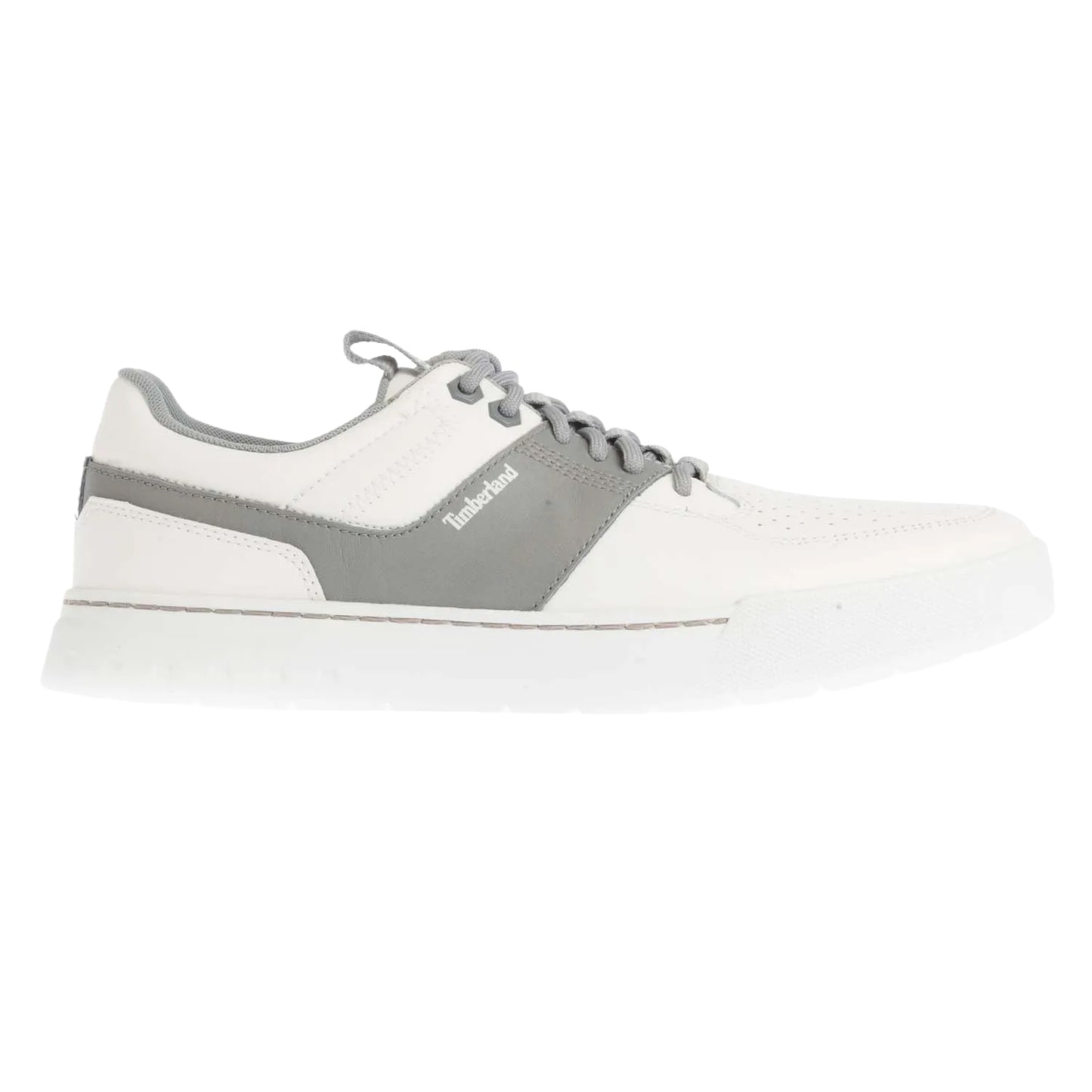 White-Grey - Side - Timberland Mens Maple Grove Lace Up Leather Low Cut Trainers