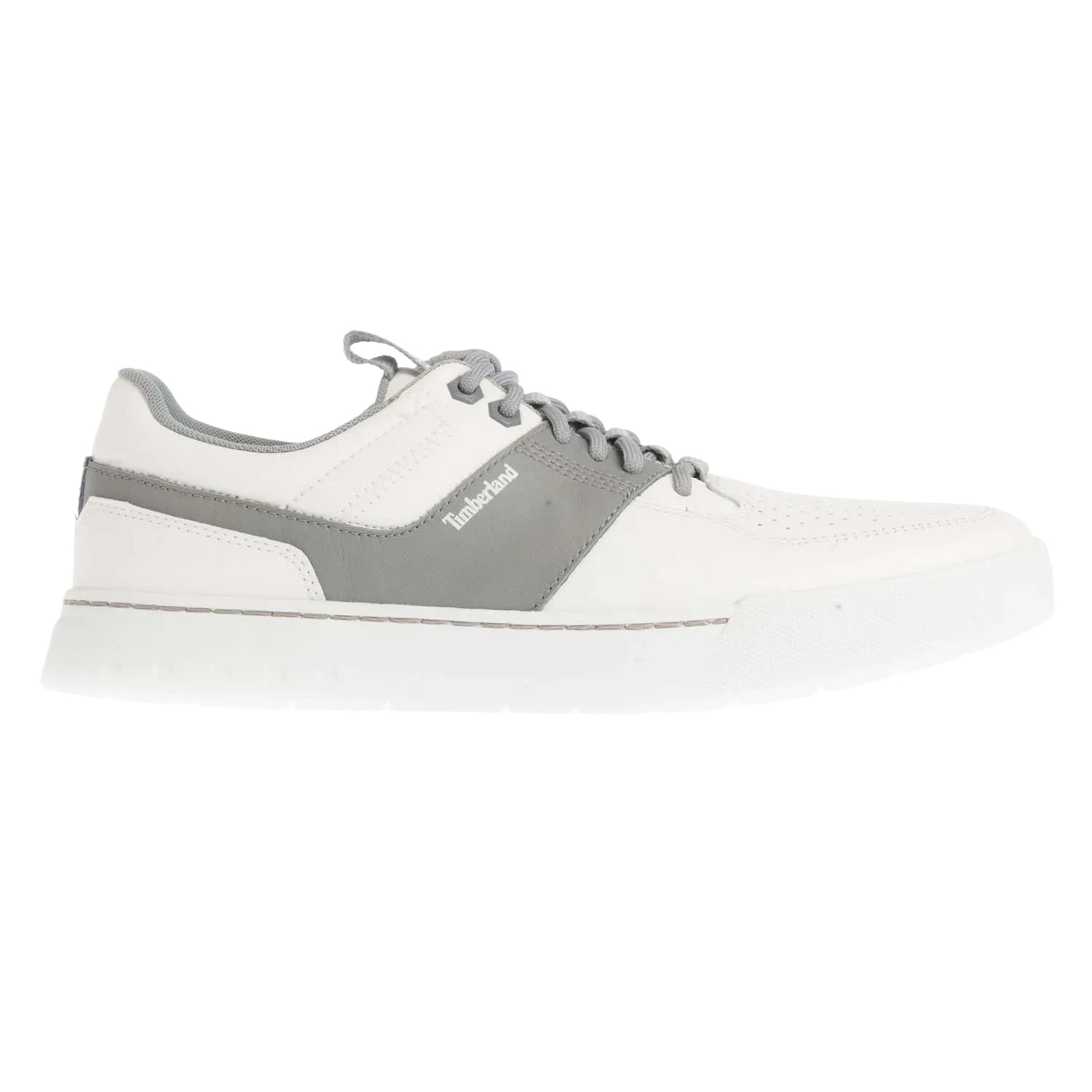White-Grey - Side - Timberland Mens Maple Grove Lace Up Leather Low Cut Trainers