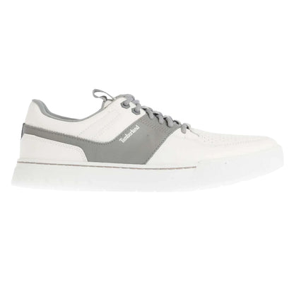 White-Grey - Side - Timberland Mens Maple Grove Lace Up Leather Low Cut Trainers