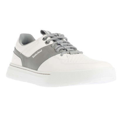 White-Grey - Front - Timberland Mens Maple Grove Lace Up Leather Low Cut Trainers