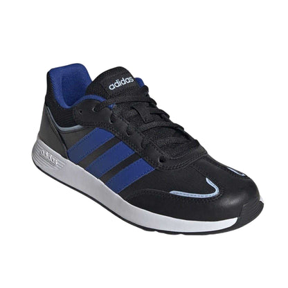 Black-Blue - Side - Adidas Childrens-Kids Tensaur Switch Trainers