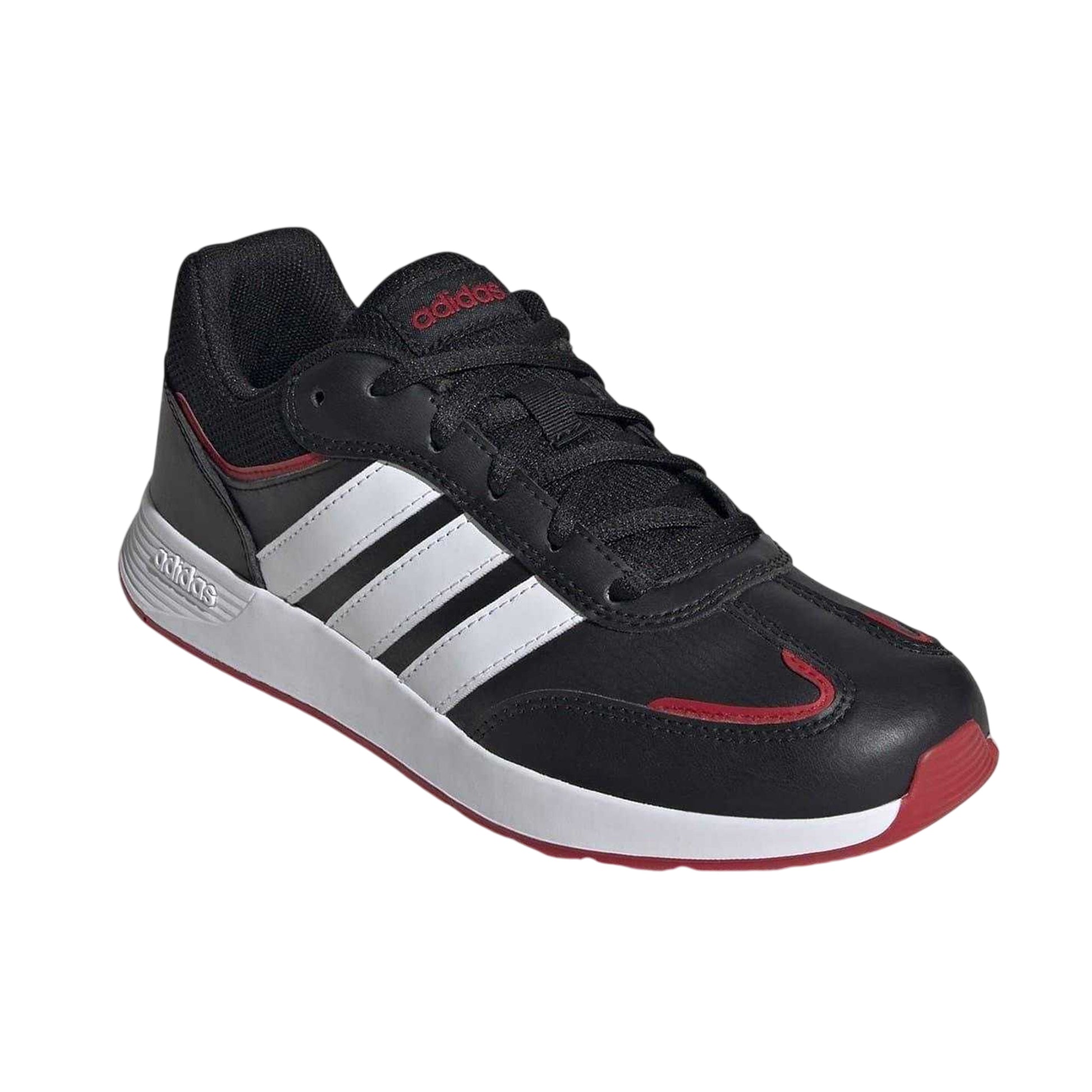 Black-Red - Side - Adidas Childrens-Kids Tensaur Switch Trainers