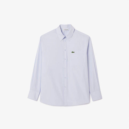 Light Blue - Lifestyle - Lacoste Womens-Ladies Logo Cotton Long-Sleeved Shirt