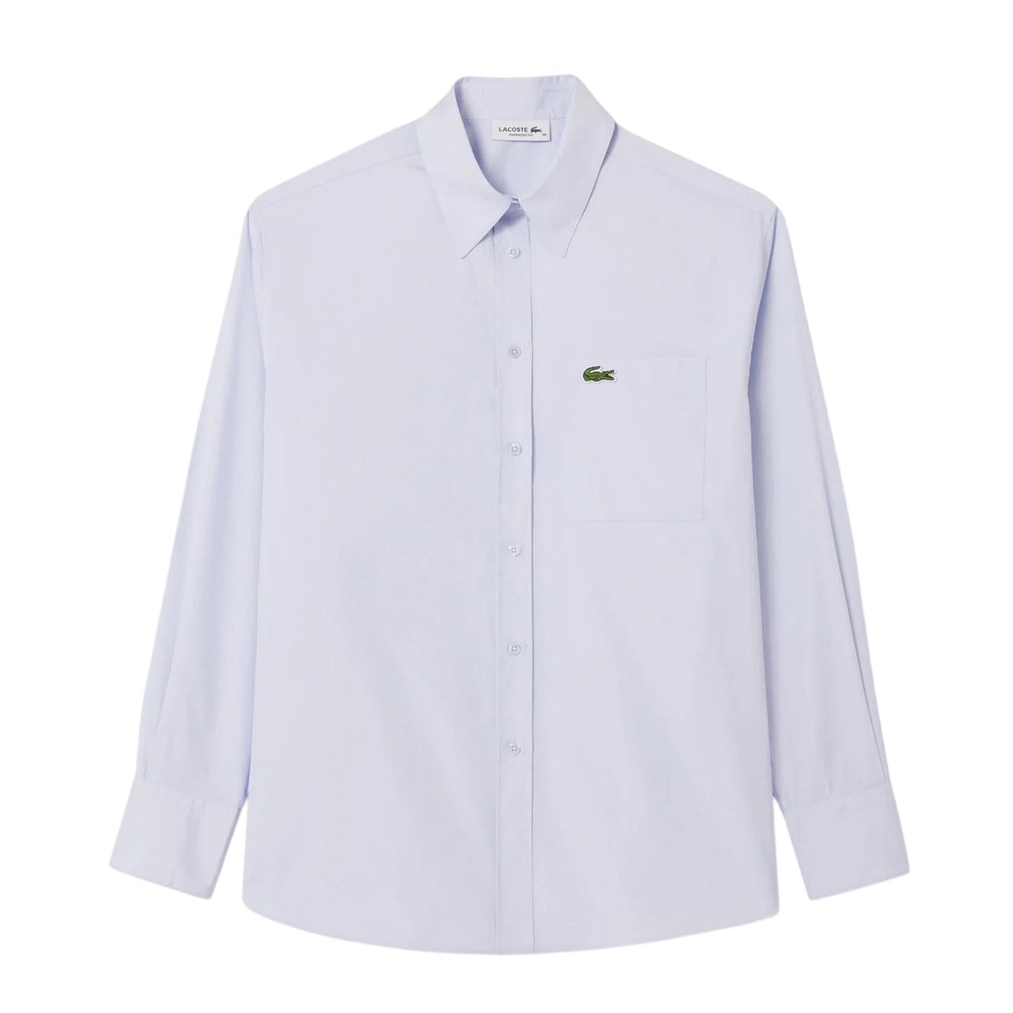 Light Blue - Front - Lacoste Womens-Ladies Logo Cotton Long-Sleeved Shirt